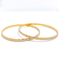 22k-gold-Versatile Two Tone Shimmery Bangles