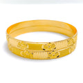 22k-gold-Plush Reflective Floral Bangles