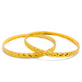 22k-gold-Mod Engraved Leaf Adorned Bangles