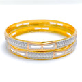 22k-gold-Stylish Luxurious Multi tone Textured Bangles