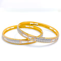 22k-gold-Stylish Luxurious Multi tone Textured Bangles