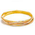 22k-gold-Charming Multi Tone Timeless Bangles