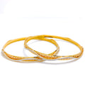 22k-gold-Charming Multi Tone Timeless Bangles