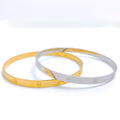 22k-gold-Contemporary Matte Finish Two Tone Bangles