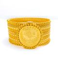 22k-gold-Traditional Tasteful Broad Coin Cuff