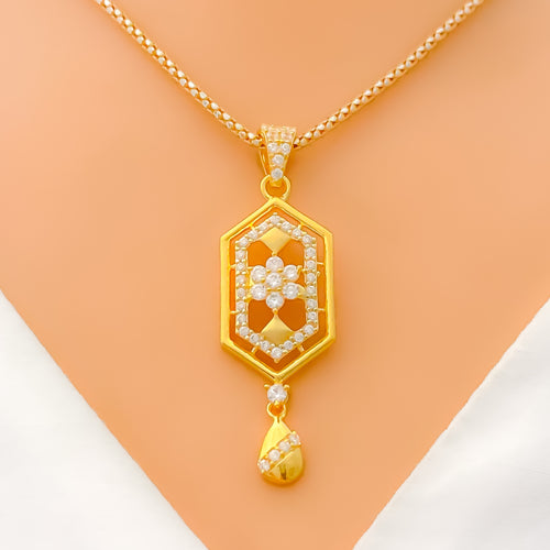 Stunning Open Geometric CZ Pendant