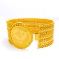 22k-gold-Traditional Tasteful Broad Coin Cuff