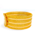 22k-gold-Impressive Spiral Striped Bead Cuff