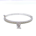 22k-gold-Stylish Subtle Bangle Bracelet w/ Charm