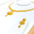 22k-gold-beautiful-flower-accented-mesh-necklace-set