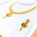 22k-gold-Paisley Accented Traditional Peacock Necklace Set