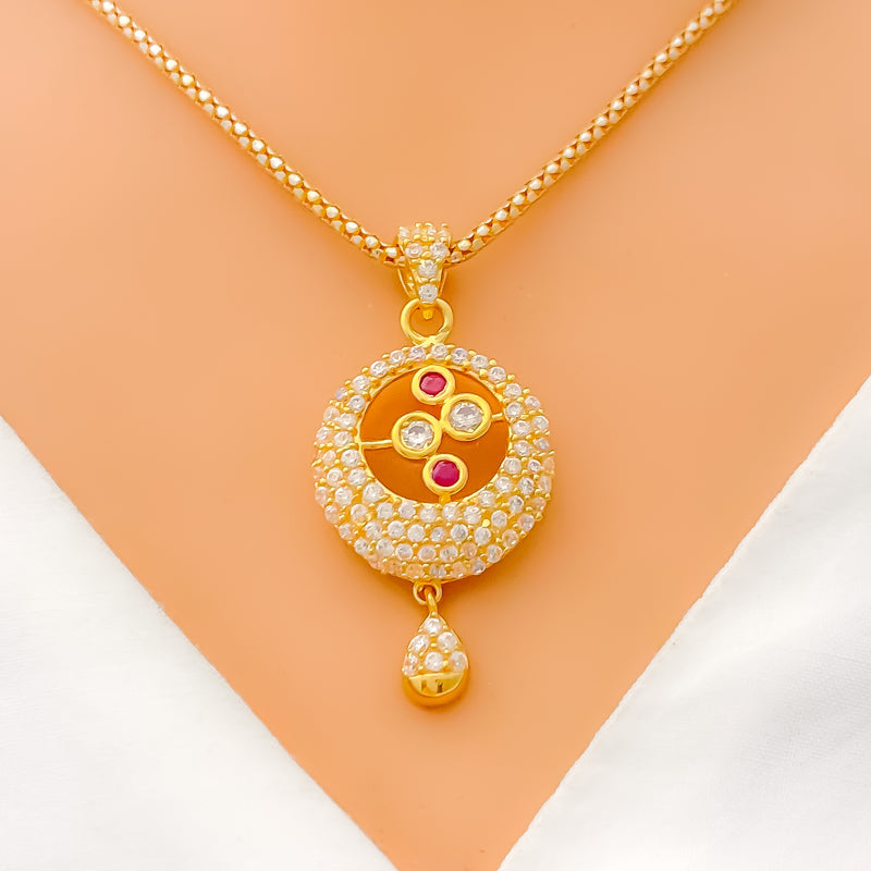 Delightful CZ Halo Pendant