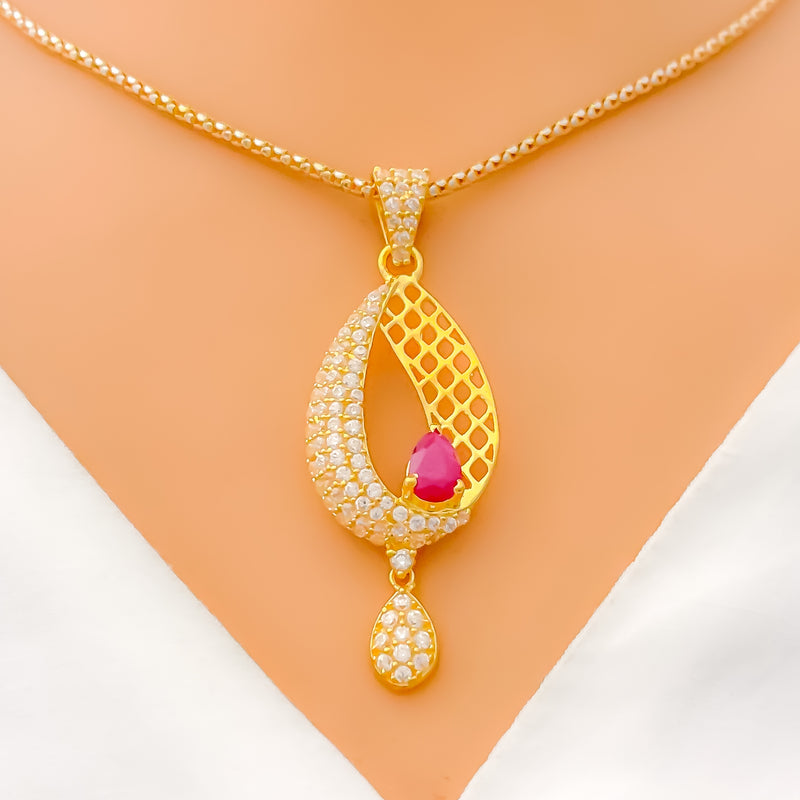 Elegant Asymmetrical Teardrop Pendant