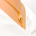 Colorful Floral CZ Pendant