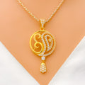 Ornate Paisley Motif CZ Pendant