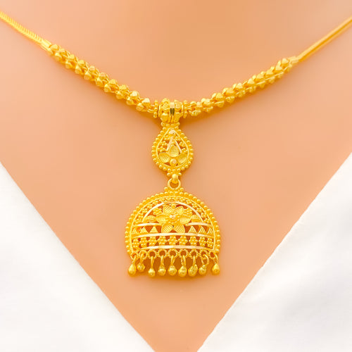 22k-gold-elevated-floral-chandelier-bell-necklace-set