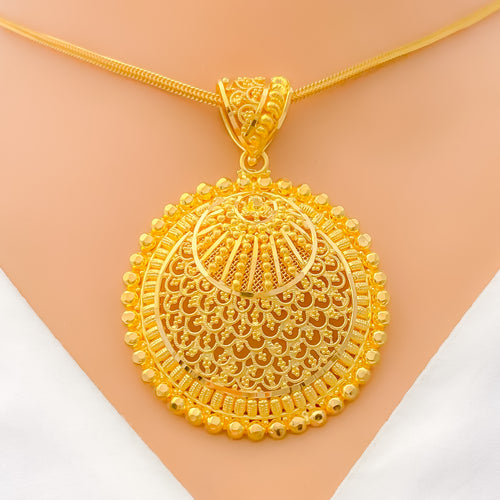 22k-gold-impressive-dome-mesh-pendant-set