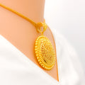 22k-gold-impressive-dome-mesh-pendant-set