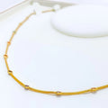 22k-gold-Sleek Shiny CZ Necklace 