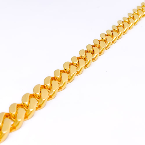 22k-gold-Evergreen Hollow Link Chain Men's Bracelet