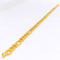 22k-gold-Smooth Finish Alternating Link Chain Men's Bracelet