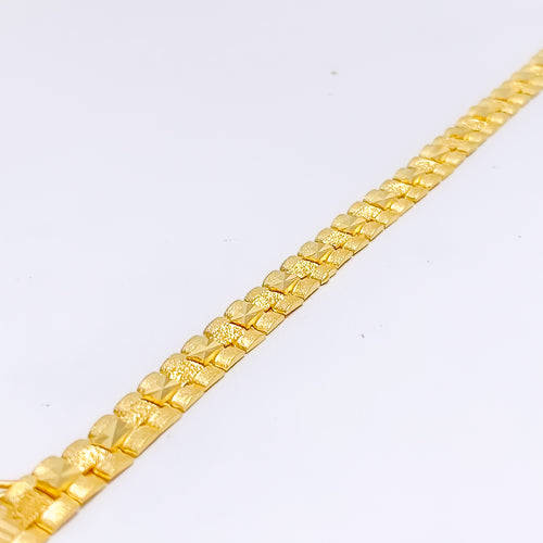 22k-gold-Unique Hinged Sand Finish Men's Bracelet