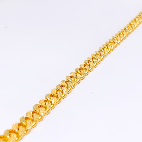 22k-gold-Unique Reversable Cuban link Men's Bracelet
