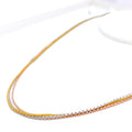 22k-gold-Unique Triple Layered Multi Tone Chain - 16"