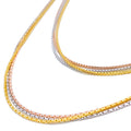 22k-gold-Unique Triple Layered Multi Tone Chain - 16"