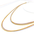 22k-gold-Unique Triple Layered Multi Tone Chain - 16"