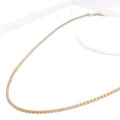 22k-gold-Fancy Reflective Dual-Tone Box Chain - 18"