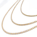 22k-gold-Fancy Reflective Dual-Tone Box Chain - 18"