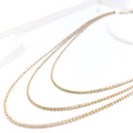 22k-gold-Fancy Reflective Dual-Tone Box Chain - 18"