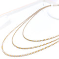 22k-gold-Fancy Reflective Dual-Tone Box Chain - 20"