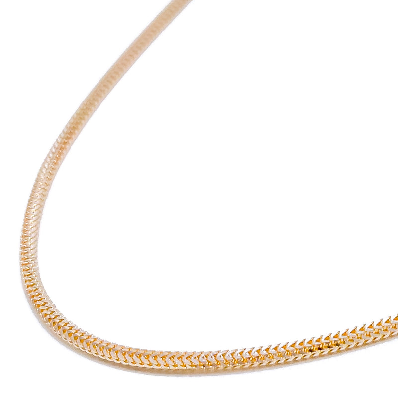 22k-gold-Graceful Two-Tone Interlinked V Chain - 20"