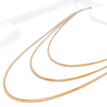 22k-gold-Graceful Two-Tone Interlinked V Chain - 18"