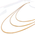 22k-gold-Graceful Two-Tone Interlinked V Chain - 20"