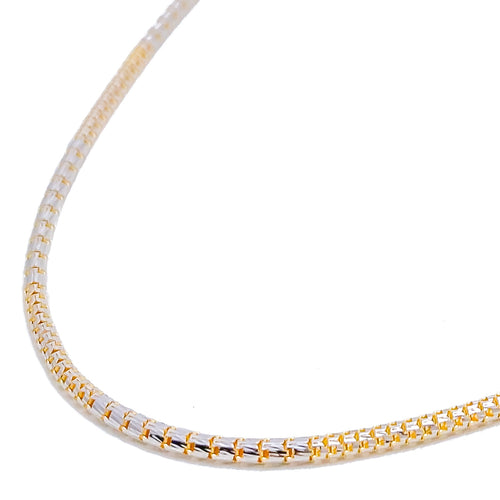 22k-gold-Posh Sparkling Hollow Chain - 22"