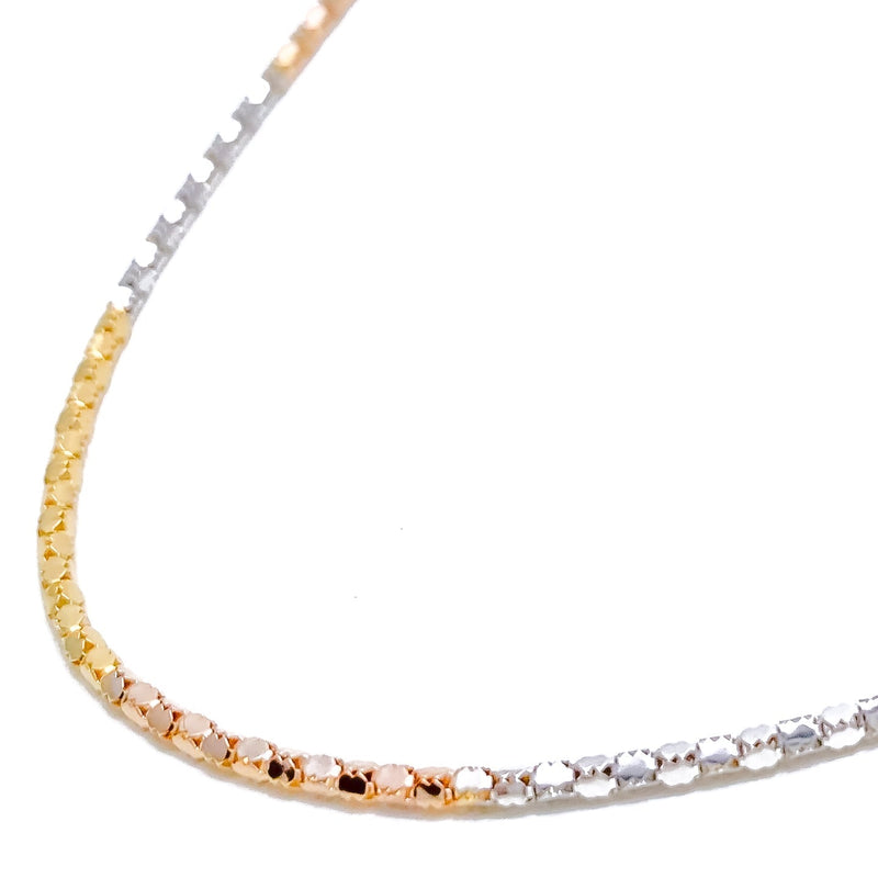 22k-gold-Tasteful Trendy Multi Color Chain - 18"