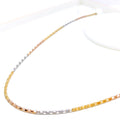 22k-gold-Tasteful Trendy Multi Color Chain - 18"