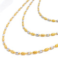 22k-gold-Evergreen Alternating Rice Bead Chain - 22"