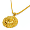 Upscale Smooth Finish Mandala 22k Gold Pendant