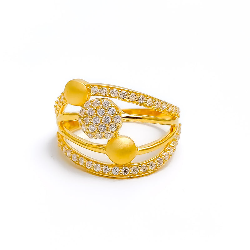 22k-gold-Contemporary Radiant CZ Ring 