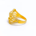 22k-gold-Contemporary Radiant CZ Ring 