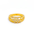 22k-gold-Stunning Three Tier CZ Ring 