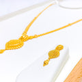 22k-gold-Dressy Heart Accented Necklace Set