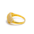 22k-gold-Elegant Open Leaf CZ Ring