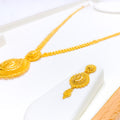 22k-gold-Extravagant Shimmering Tear-Drop Long Set