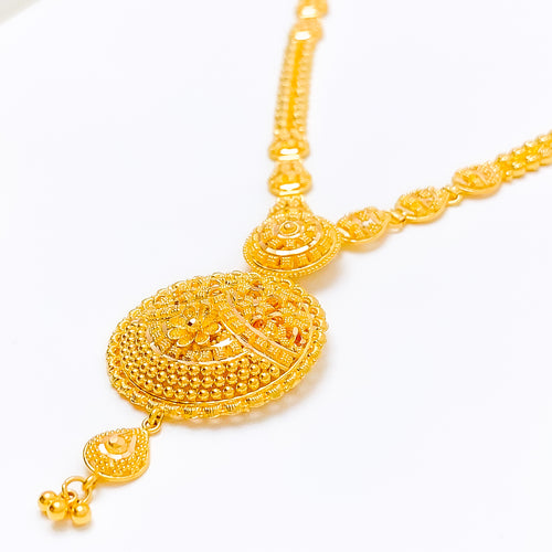 22k-gold-Distinct Floral Beaded Necklace Set