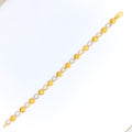 Adorned Floral CZ 22k Gold Bracelet